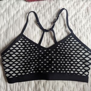 Lorna Jane Black Diamond Mesh Sports Bra Size Medium